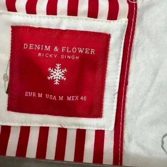 NWT Christmas santa beach surfing palm trees white button up shirt Men Sz M - Picture 4 of 7